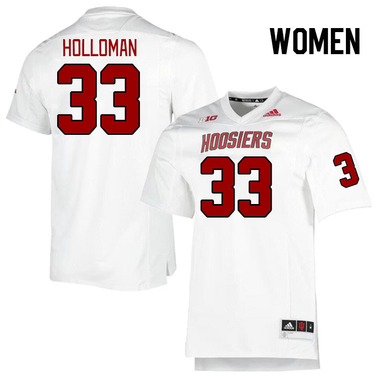 Women #33 David Holloman Indiana Hoosiers College Football Jerseys Stitched-Retro